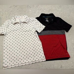 All in Motion White Polo Shirt with Green Tennis Pattern